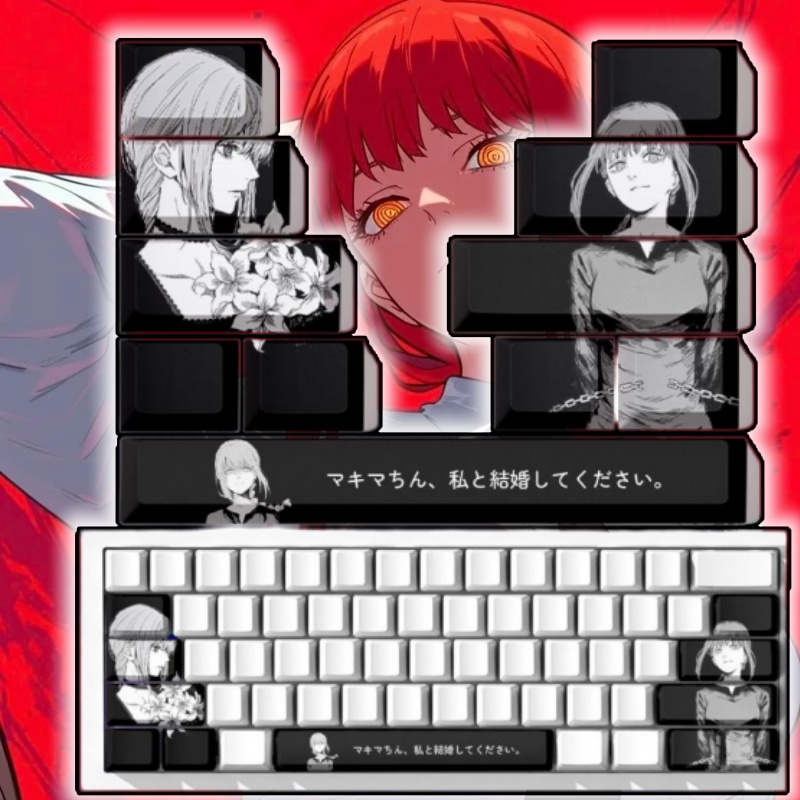 Tech Gaming Accessories - คีย์แคปธีมอนิเมะ Chainsaw Man Makima คีย์บอร์ดแบบกลไก PBT