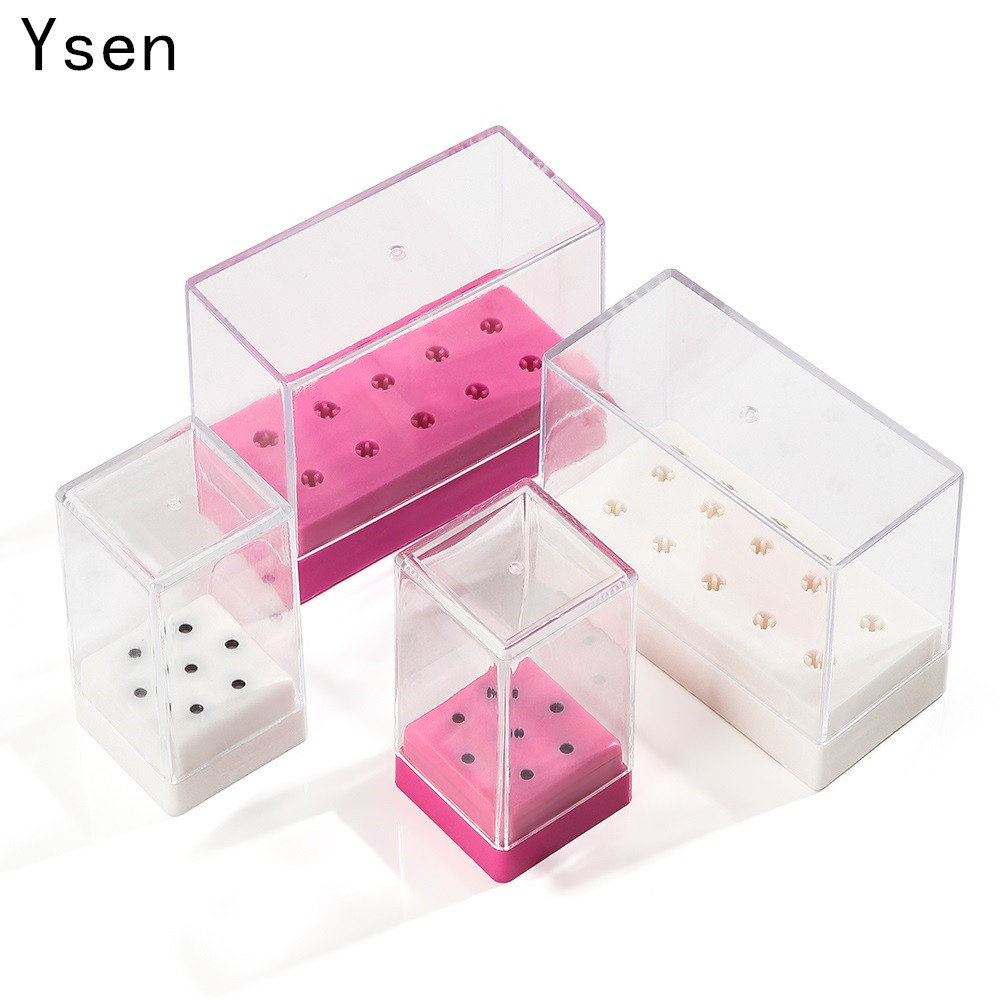 Tech Accessories Box - 7/10 หลุมเล็บบิตกล่องเก็บคอนเทนเนอร์สําหรับเล็บผู้ถือ Bit Milling CUTTER เล็บเครื่องมืออุปกรณ์เสริมผู้ถือ
