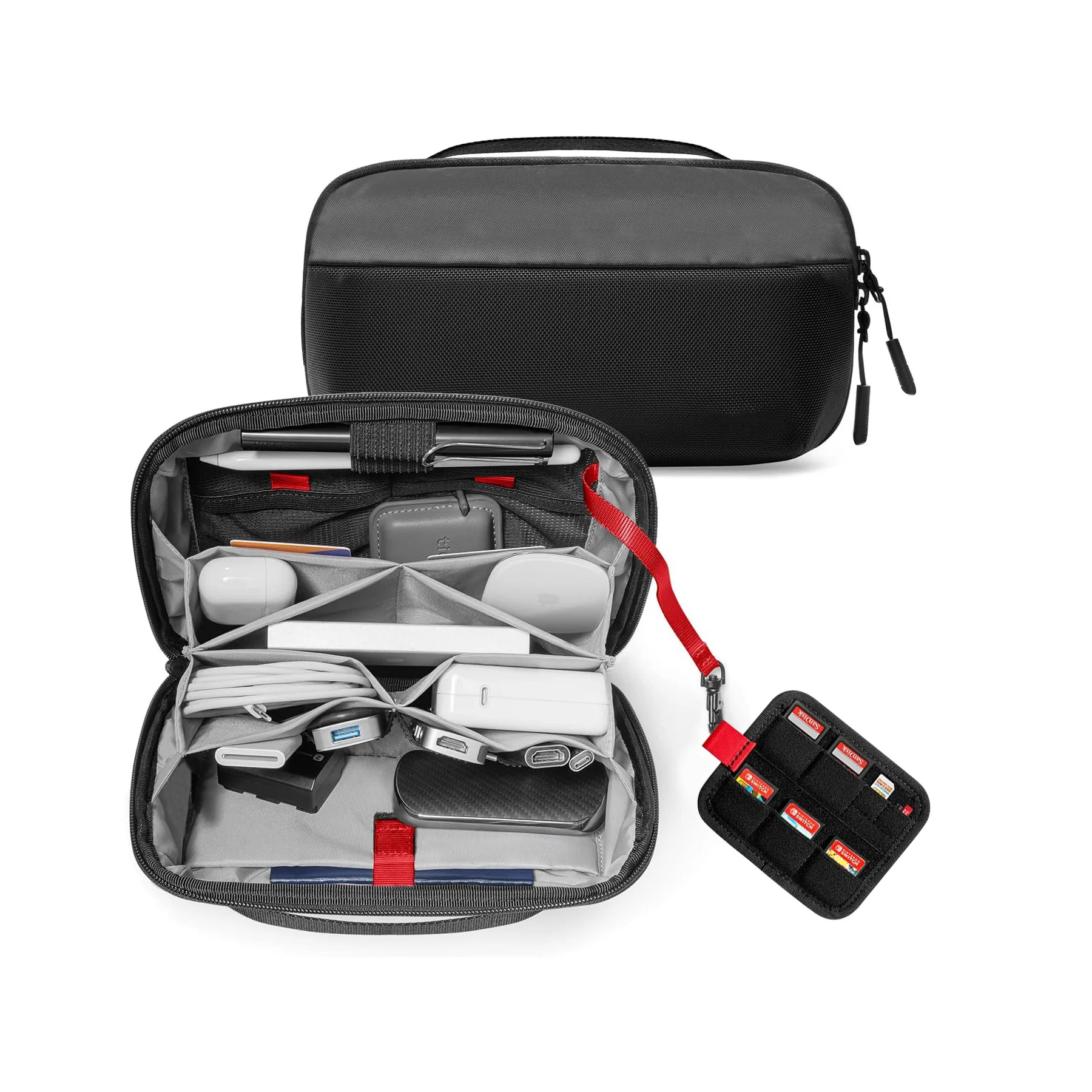 Tech Accessories Box - กระเป๋าจัดระเบียบอุปกรณ์เทคโนโลยีสำหรับการเดินทาง กันน้ำ ช่องใส่ของหลายช่อง สำหรับสายชาร์จ แบตสำรอง