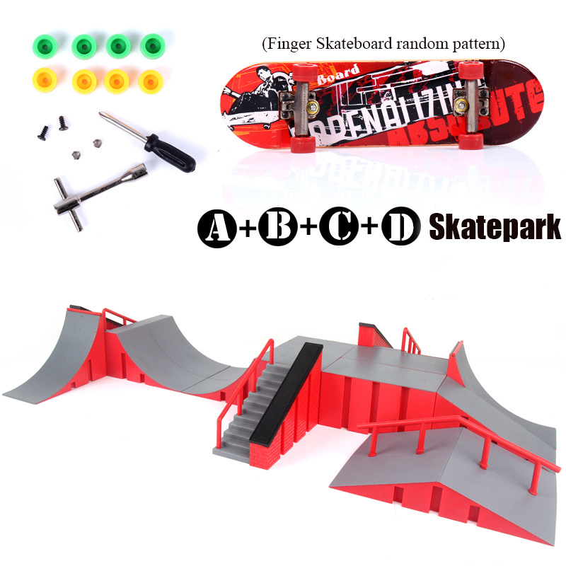Tech Deck Accessories - สเก็ตบอร์ดนิ้วสเกตบอร์ดขนาดเล็กสำหรับฝึกสเกตบอร์ดที่ใช้เทคโนโลยีสเกตบอร์ดขนาดเล็กพร้อมของเล่นสะพานโลหะสำหรับเล่นเกมกีฬานิ้ว