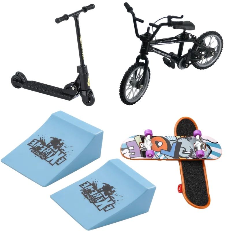 Tech Deck Accessories - สกู๊ตเตอร์/สเก็ตบอร์ดนิ้ว/กางเกงลําลอง/Roller Skates/จักรยานสําหรับTech Deck Rampสถานที่ชุดเด็กภายในบ้านของเล่นGif