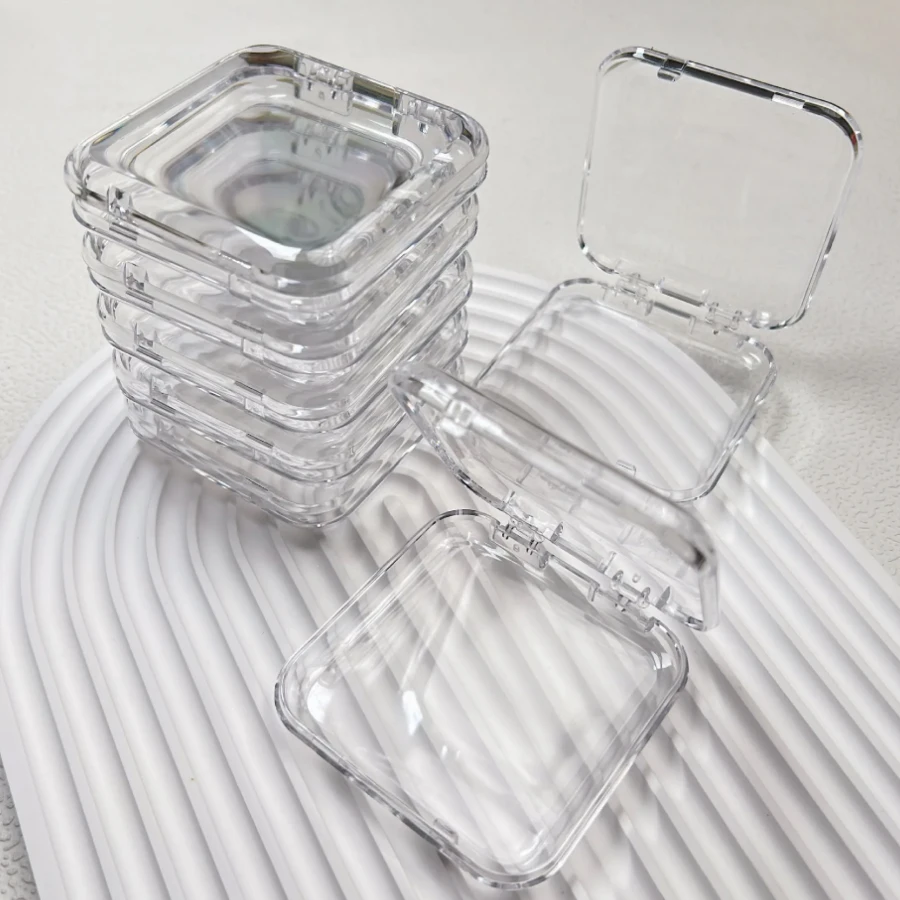 Tech Accessories Box - กล่องอะคริลิคใสสำหรับเก็บเล็บปลอมแบบกดติด 5/10/20 ชิ้น พร้อมแผ่นกาว กล่องใส่เล็บใส อุปกรณ์และเครื่องประดับสำหรับเก็บของ