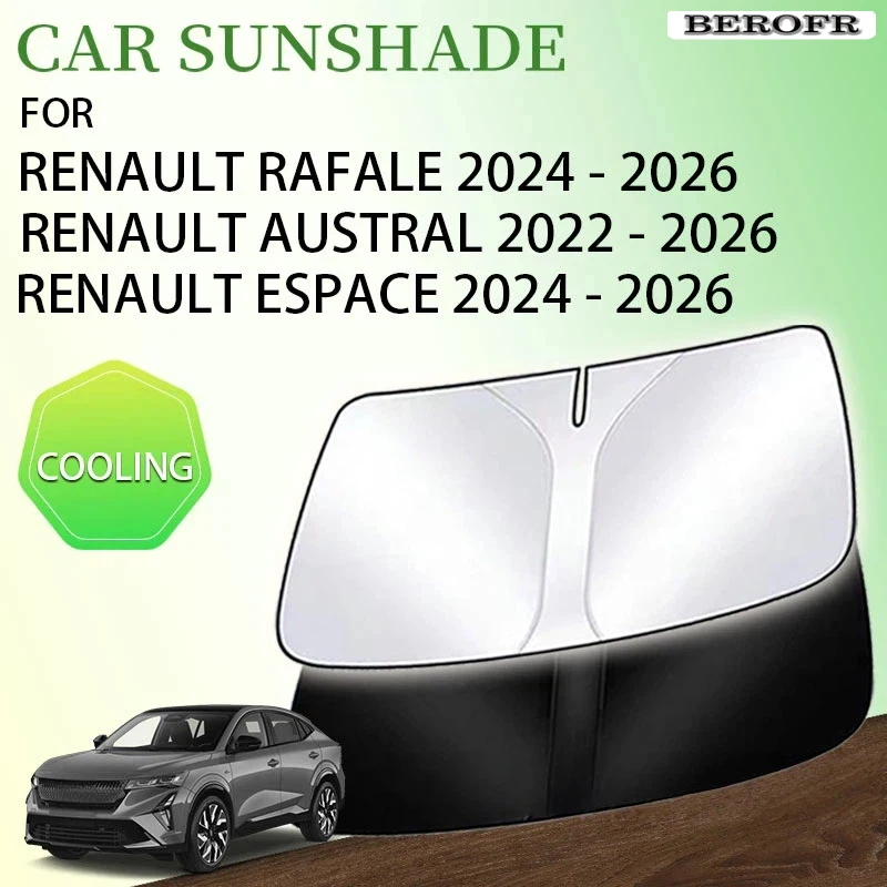 Tech Accessories Renault - แผ่นบังแดดกระจกหน้ารถสำหรับ Renault Rafale E-Tech PHEV Austral