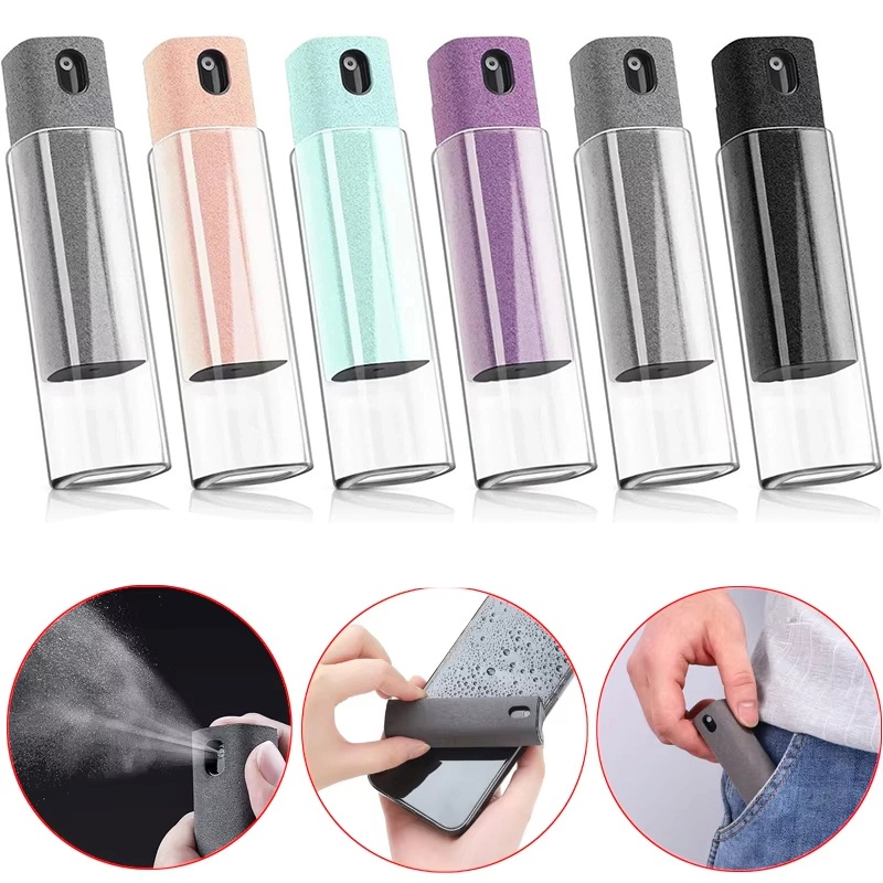 Screen Cleaner Spray - ชุดสเปรย์ทำความสะอาดหน้าจอ 2-in-1 พร้อมอุปกรณ์ทำความสะอาดหน้าจอแบบพกพา ผ้าไมโครไฟเบอร์ สำหรับ Apple