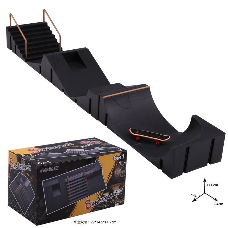 Tech Deck Accessories - 6-in-1 เด็กสเก็ตบอร์ดนิ้วมือของเล่นสเก็ตสเก็ต Park Ramp ชุด Tech