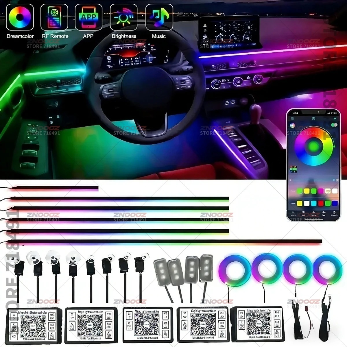 ไฟตกแต่งภายในรถยนต์ RGB 22in1  - Tech Accessories Renault บทวิจารณ์และราคา
